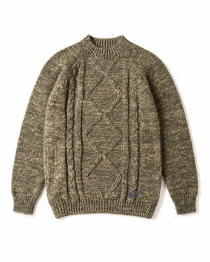 BUZO MERINO V5 VERDE JASPEADO